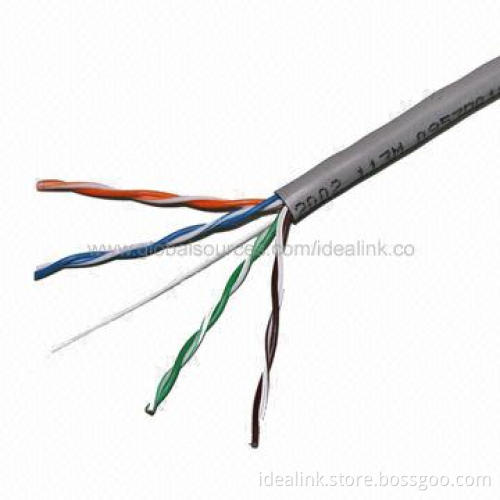Cat5e UTP LAN Cable with Solid Bare Copper Unshielded Twisted-pair Network Cable